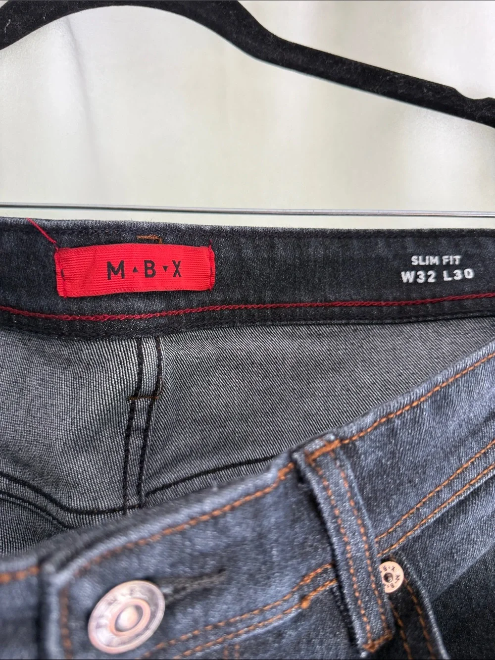 MBX Slim Straight Men's Jeans in Dark Washed Denim